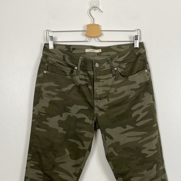 Levi's 711 Womens 30 Jeans Camo Green 5 Pocket Skinny Ankle Leg Casual Pants - Picture 5 of 12